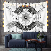 Lofaris Eyes Black And White Bohemian Divination Custom Tapestry